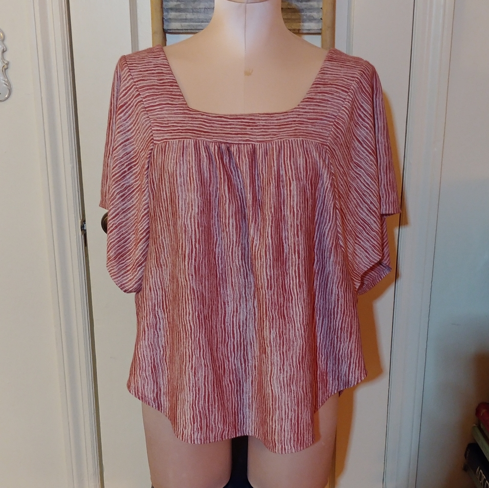 Summer Top Kim & Cami Striped Short Sleeve Shirt